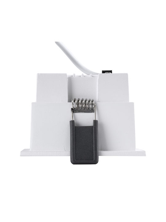 GloboStar Pluto M Pătrat Metalic Spot Încorporat cu LED Integrat și Lumină Alb Natural Alb 8.4x8.4cm. 1buc