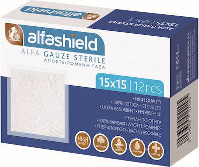 Alfashield Sterile Gaze 15x15cm APO-AS-004 12pcs