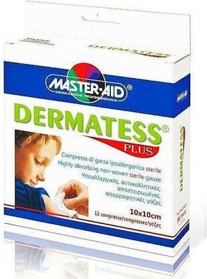 Master Aid Dermatess Plus Αποστειρωμένες Γάζες 10x10cm 12τμχ