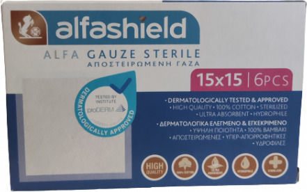 Alfashield Sterile Gauzes 15x15cm 6pcs