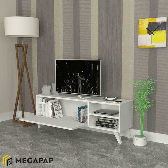 Bodenstehendes Weißes TV-Ständer 120x35x42cm Bodenstehendes Weißes TV-Ständer 120x35x42cm