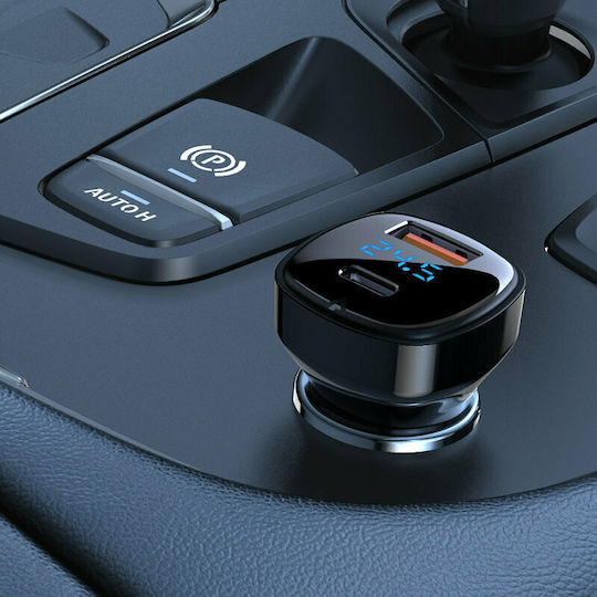 Acefast B4 Car Charger 66W Fast Charging with Ports 1xUSB 1xType-C Black Colour