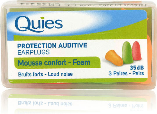 Quies Foam Earplugs Multicolour 3pcs