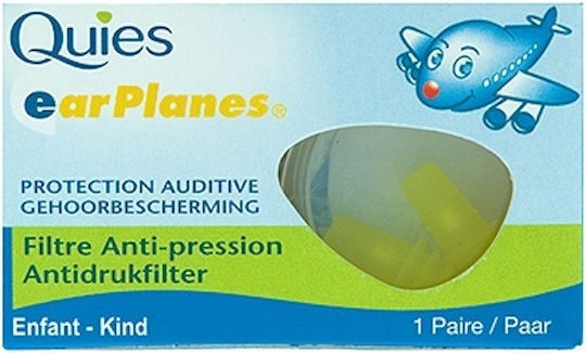 Quies EarPlanes Kids Silicone Earplugs in Yellow Colour 2 Pieces