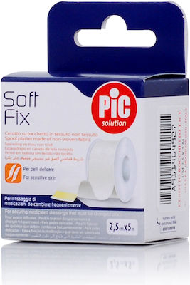 PiC Solution Soft Fix Din material textil Non Woven Bandă de bandajare 2.5cm x 5m