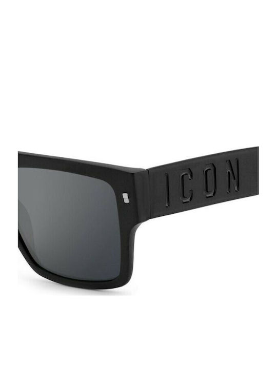 Dsquared2 Men's Sunglasses with Black Metal Frame and Black Mirror Lens 0003S 003/T4