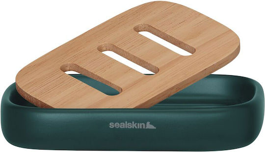 Sealskin Mind Ceramic Soap Dish Countertop Dark Green