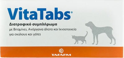 Tafarm Vita Tabs Multivitamine für Hunde und Katzen in Tablettenform 60 Registerkarten für Gelenke 1235002