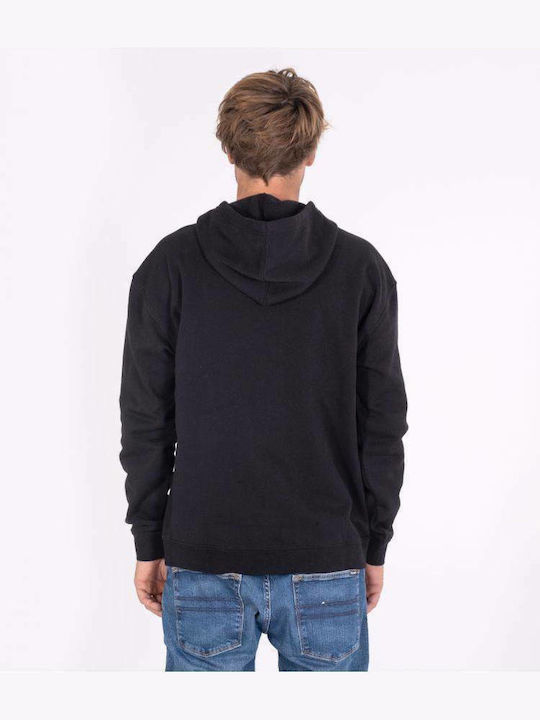 Hurley Herren Sweatshirt mit Kapuze und Taschen Schwarz