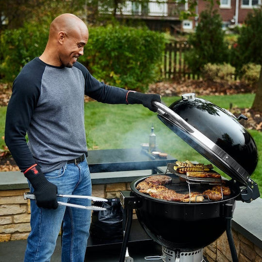 Weber Summit E6 Inox Grătar cu Cărbuni Kamado cu Capac și Termometru 61cmx61cm