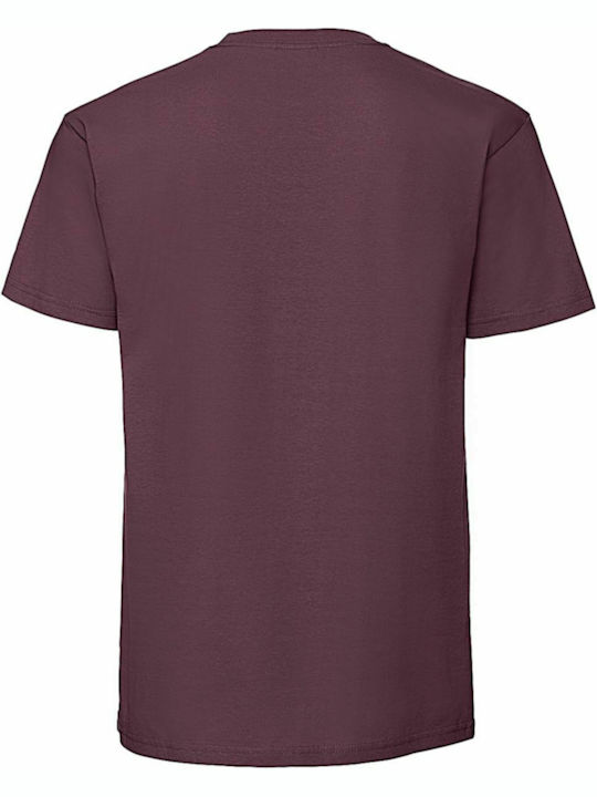 Fruit of the Loom Ringspun Premium T Bărbătesc Tricou Promotional Mânecă Scurtă Burgundia