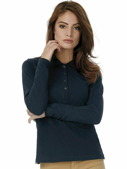 B&C Safran Pure LSL Women's Long Sleeve Promotional Blouse Navy