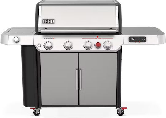 Weber Genesis SX-435 Газово Барбекю Чугунена Решетка 86брx48брсм. с 4 бр 14.1кВт и Страничен Нагревател