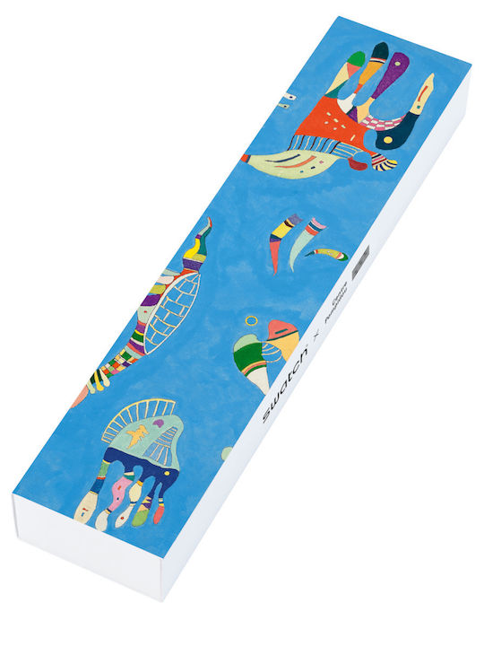 Swatch Blue Sky By Vassily Kandinsky Ανδρικό Ρολόι 41mm Μπαταρίας με Μπλε Καουτσούκ Λουράκι