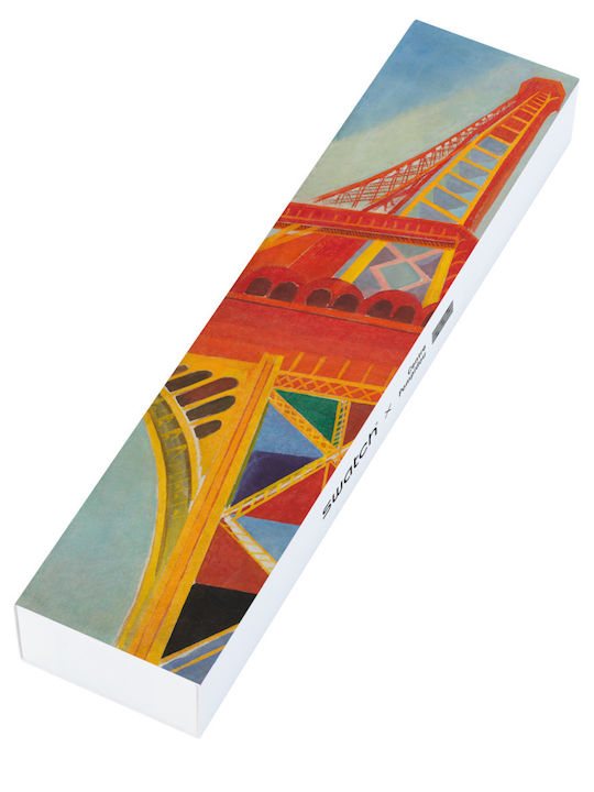 Swatch Eiffel Tower By Robert Delaunay Ανδρικό Ρολόι 34mm Μπαταρίας με Μπλε Καουτσούκ Λουράκι