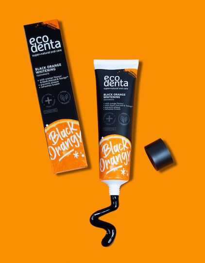 Ecodenta Black Orange Whitening Οδοντόκρεμα με Ενεργό Άνθρακα & Χωρίς Φθόριο για Λεύκανση 100ml
