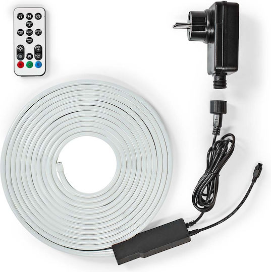 Nedis Waterproof Smart LED Strip Wi-Fi 220V RGB Light 5m Neon Flex with Power Supply & Remote Control