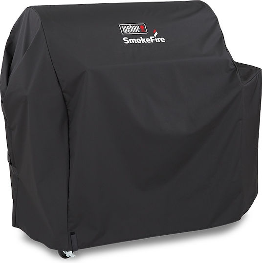 Weber Premium Grill Cover Black Compatible with the Pellet SmokeFire EX6 from Polyester with UV Protection 119.38cmx78.74cmx142.24cmcm