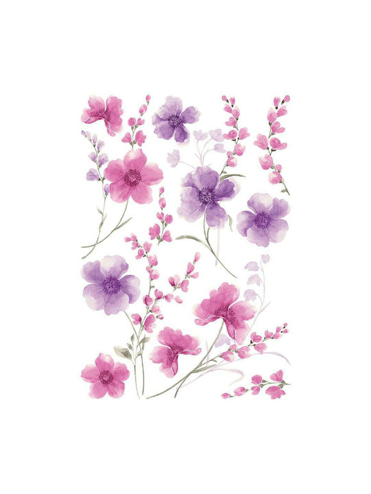 Decorative Sticker Wall Purple Flowers Vinyl Ango