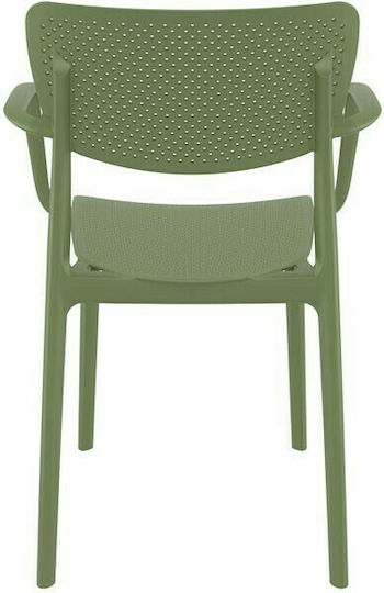 Outdoor-Stuhl Polypropylen 128 Loft Olive Green 54x53x45εκ.
