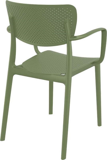 Outdoor-Stuhl Polypropylen 128 Loft Olive Green 54x53x45εκ.