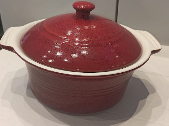 TnS Γάστρα Στρογγυλή Κεραμική Κόκκινη 30x30cm