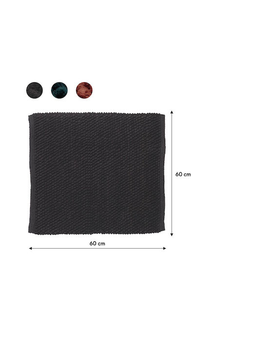 Sealskin Rutschfest Badematte Baumwolle Platz Delhi 800112 Dark Grey 60x60cm