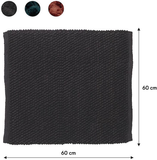 Sealskin Rutschfest Badematte Baumwolle Platz Delhi 800112 Dark Grey 60x60cm