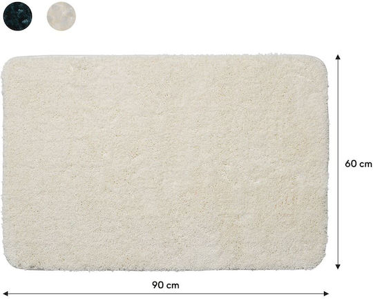 Sealskin Rutschfest Badematte Mikrofaser Rechteckig Angora 800120 Off White 60x90cm