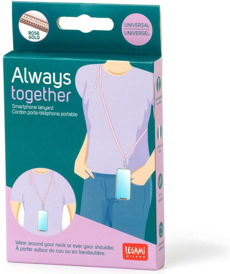 Legami Milano Always Together Curea pentru gât pentru Telefoane Mobile Rose Gold PHL0003