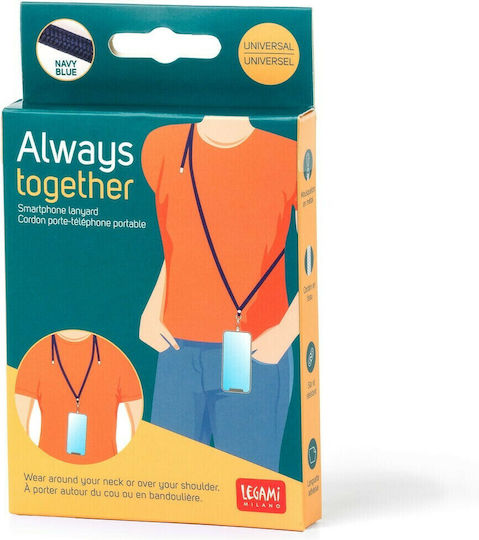 Legami Milano Always Together Каишка за врата за Мобилни Телефони Navy Blue PHL0004
