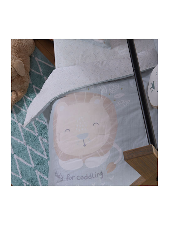 Nef-Nef Homeware Βρεφικό Κουβερλί Cuddling Lion 110x140cm Aqua