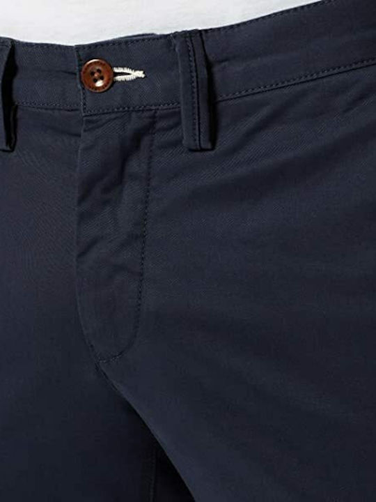 Hallden Trousers Chino Elastic in Slim Fit Navy Blue