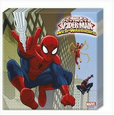 Χαρτοπετσέτες Ultimate Spiderman Web Warriors Πολύχρωμες 33x33εκ. 20τμχ