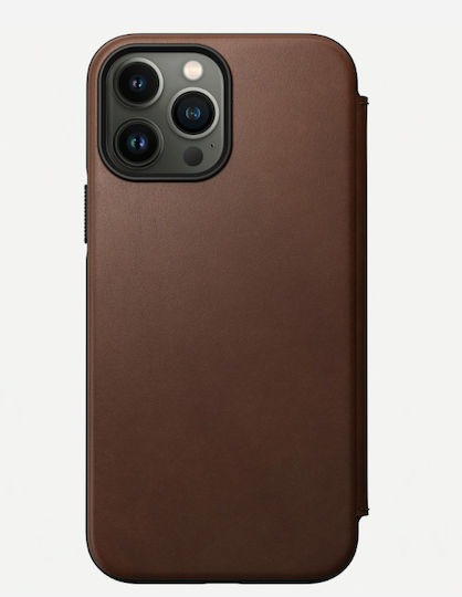 Nomad Rugged Rustic MagSafe Book Δερμάτινο 0.75mm Καφέ (iPhone 13 Pro)