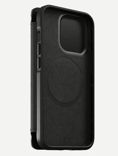 Nomad Rugged Rustic MagSafe Book Δερμάτινο 0.75mm Μαύρο (iPhone 13 Pro)