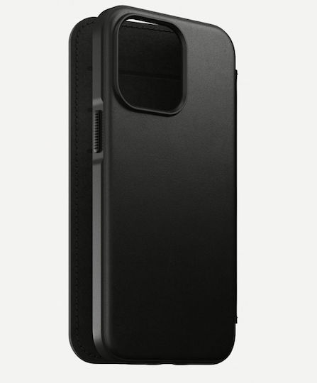 Nomad Rugged Rustic MagSafe Book Δερμάτινο 0.75mm Μαύρο (iPhone 13 Pro)
