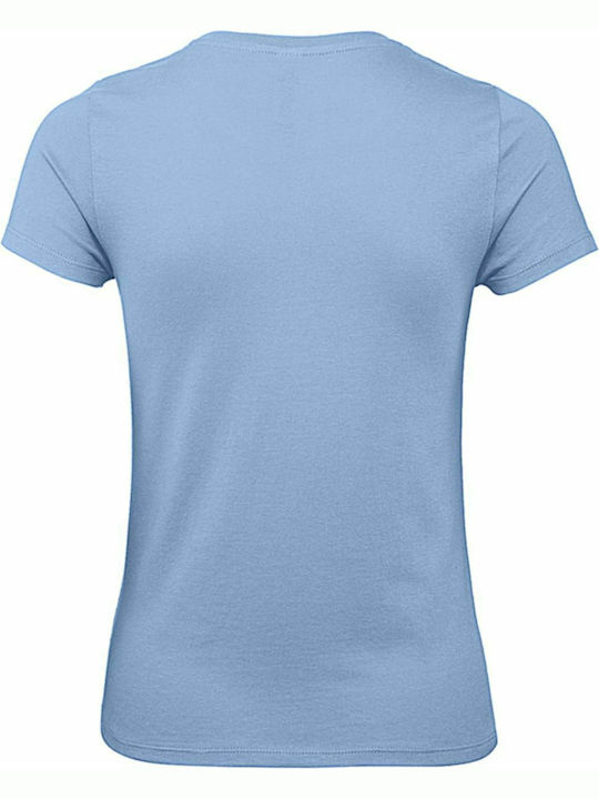 B&C E150 Women's Short Sleeve Promotional T-Shirt Sky Blue