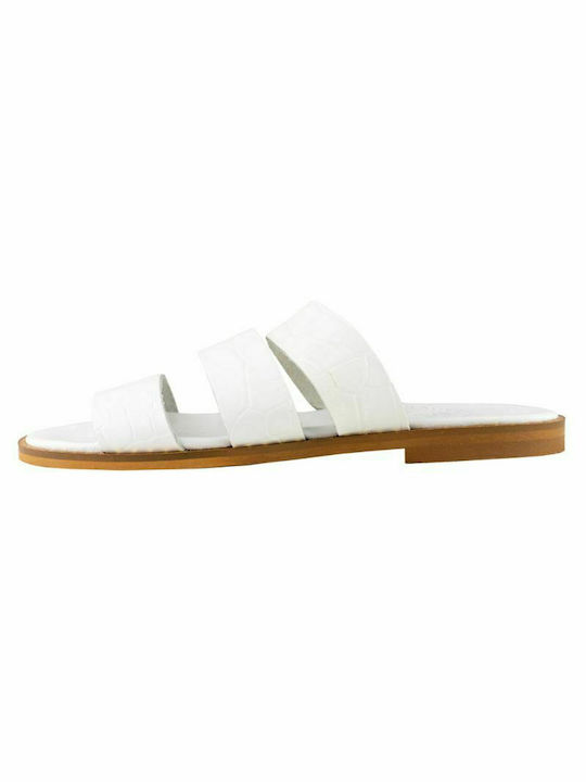 KOUROS LEATHER SANDALS-28-20-CROCO WHITE