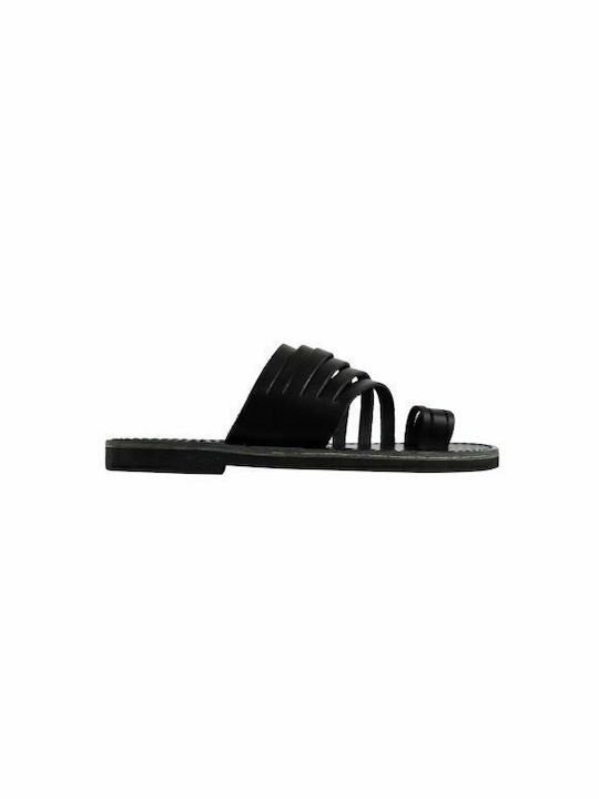 KOUROS-Women's Leather Sandal-7-17-Black