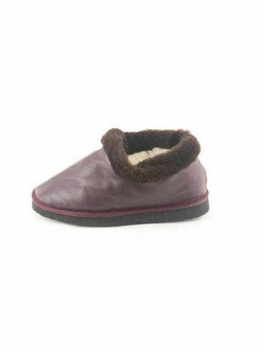 Papuci de casă Dalis Leather-Women's Slippers, Închis, piele moale-BORNTO SKURO