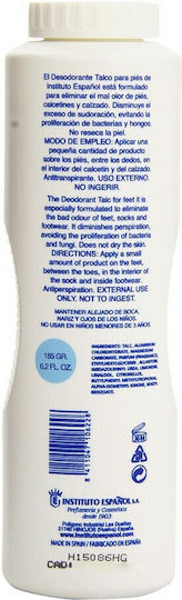 Instituto Espanol Talc Deodorant for Feet Antiperspirant Foot Care Product 185g