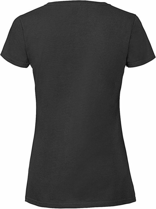 Fruit of the Loom Ladies Ringspun Premium T in Schwarz Farbe