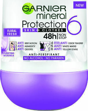 Garnier Ball Antiperspirant Protection5 48h Non-stop Floral Fresh Αποσμητικό 48h σε Roll-On 50ml