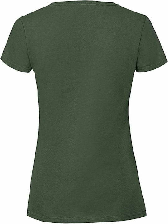 Fruit of the Loom Ladies Ringspun Premium T Femei Bluza Promotională Mânecă Scurtă Sticlă verde