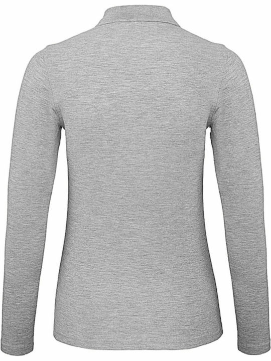 B&C ID.001 Women's Long Sleeve Promotional Blouse Gray