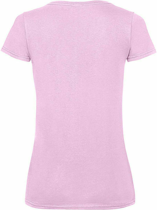 Fruit of the Loom Valueweight V Τ Women's Short Sleeve Promotional T-Shirt Light Pink