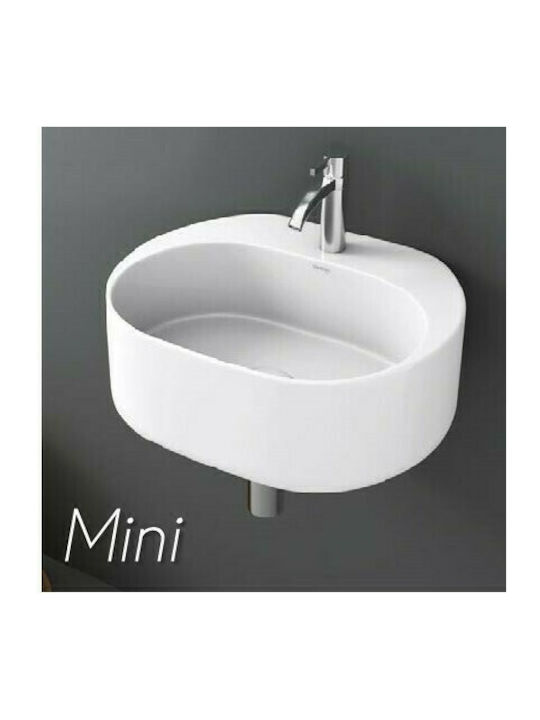 Soncera Mini Wall Mounted Wall-mounted / Vessel Sink Porcelain 40x33.5x14cm White