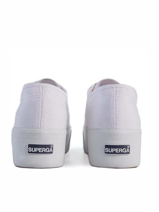 2790 Damen Flatforms Sneakers Weiß