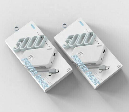 Ezra PB19 Power Bank 5000mAh με Θύρα USB-A Λευκό